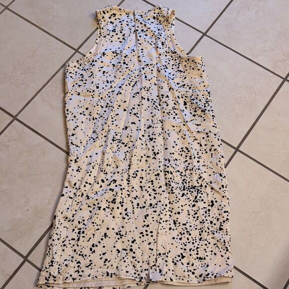 Everlane Satin Slip Dress Mini Cream Black Splatter Pattern Size 4 - Picture 5 of 8
